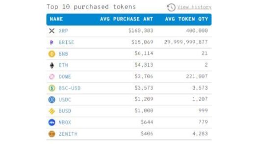 XRP Topped the Ranking of BNB Chains Most Purchased Assets