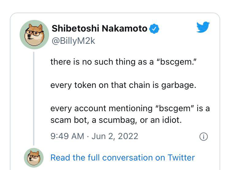 Dogecoin cofounder Billy Markus says every token on the Binance Smart Chain is garbage