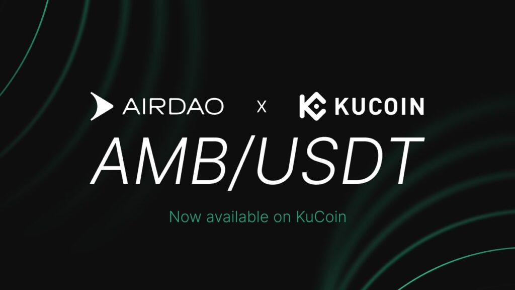 Kucoin has listed AirDAO's AMB token with a USDT pair